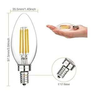 Boncoo Bombilla LED de candelabro regulable 6 W 3000 K_2