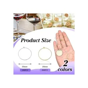 TOAOB 600 anillos de cristal de vino de plata y oro de