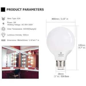 Hansang Bombillas LED G25 equivalentes a 60 W luz diurna_3