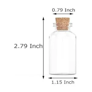 32 botellas de vidrio con tapón de corcho de 1.0 fl oz