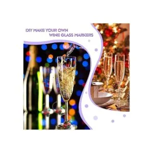 TOAOB 600 anillos de cristal de vino de plata y oro de