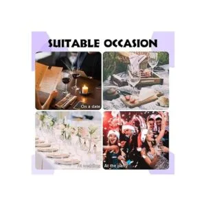 TOAOB 600 anillos de cristal de vino de plata y oro de