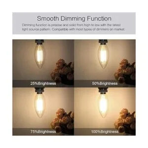 Boncoo Bombilla LED de candelabro regulable 6 W 3000 K_4