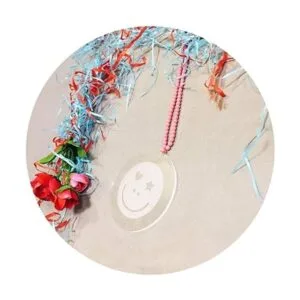 HESIN acrílico espacios en blanco llavero para vinilo 2.5