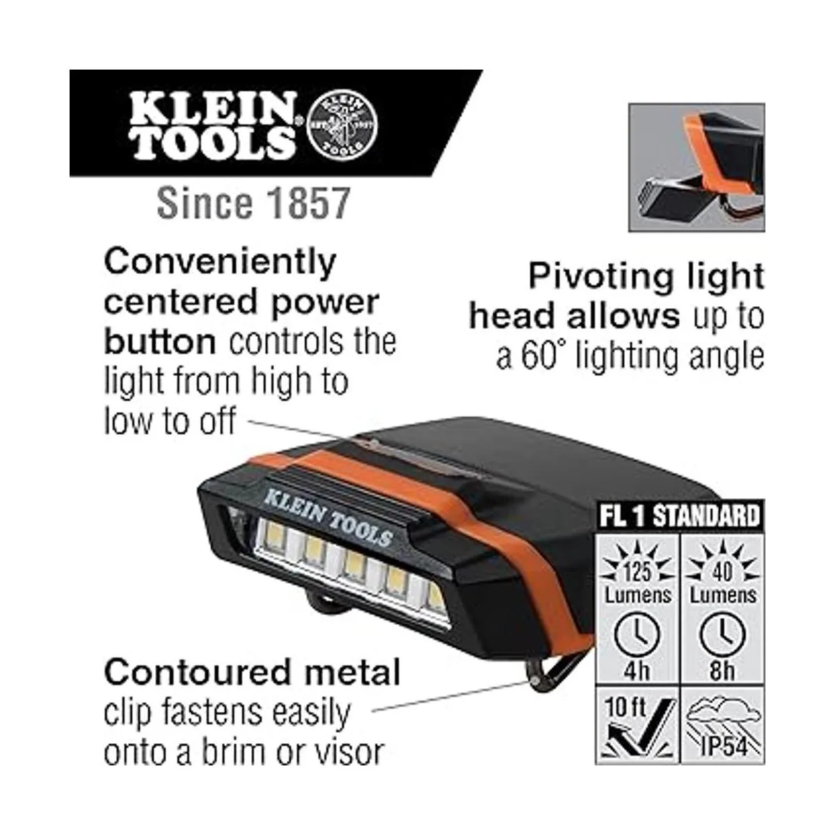 Klein Tools Luz LED 56402 la luz con clip de visera tiene_2
