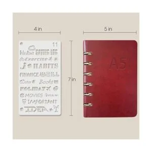 Juego de plantillas de diario para diarios punteados