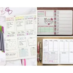 Juego de plantillas de diario para diarios punteados