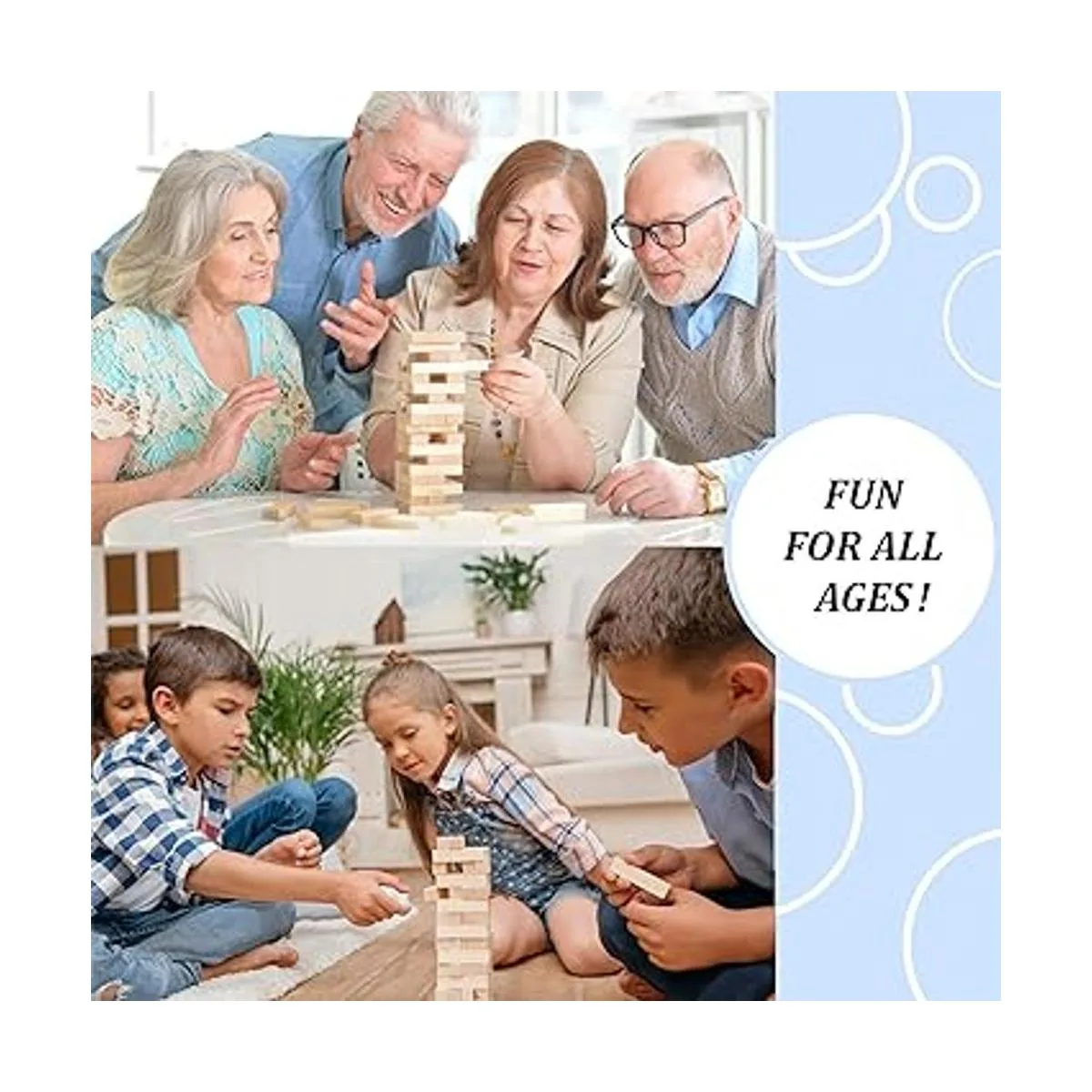 Juego de apilamiento de bloques de madera de torre de_2