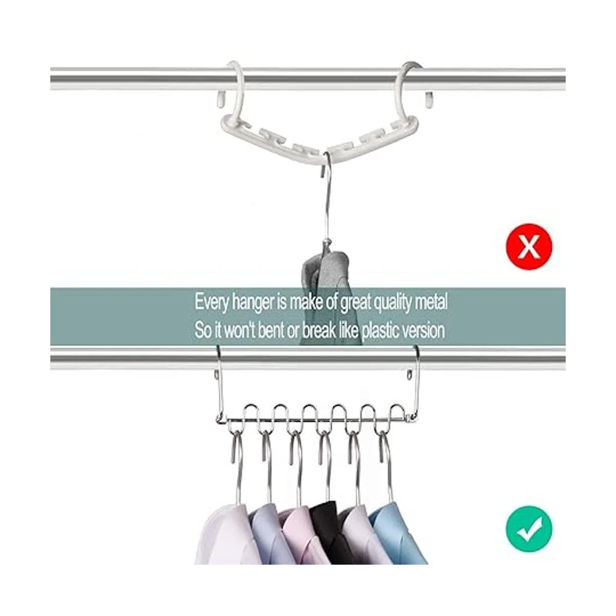 Meetu Percha mágica de ropa para ahorrar espacio