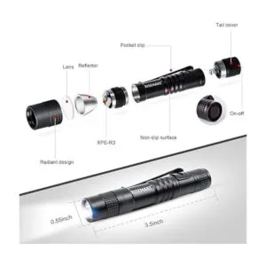 Linterna de llavero RISEMART pequeño mini bolsillo llevó