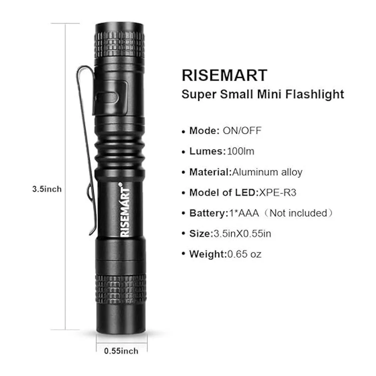 Linterna de llavero RISEMART pequeño mini bolsillo llevó