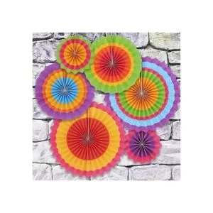 24 coloridos ventiladores de papel colgantes con ruedas_3