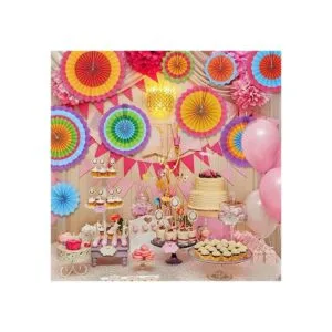 24 coloridos ventiladores de papel colgantes con ruedas_4