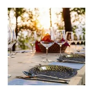 Aneco 60 platos de papel desechables de bronce negro de 7_6