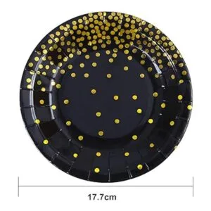 Aneco 60 platos de papel desechables de bronce negro de 7_2