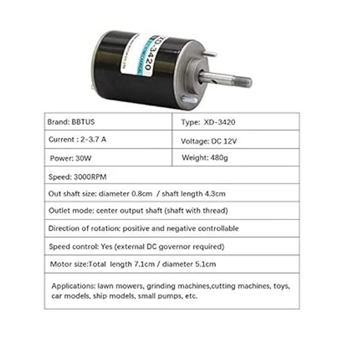 BBT Motor de engranaje eléctrico reversible de alta_2