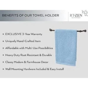 RTZEN Elegante soporte para toallas de mano de baño barra_2