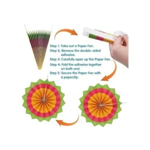 24 coloridos ventiladores de papel colgantes con ruedas_6