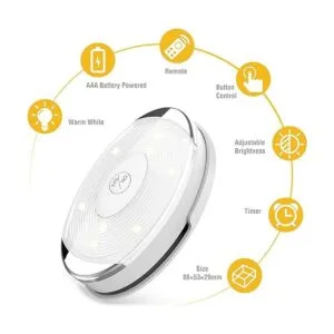 Luz LED de disco luces LED operadas por batería con_2