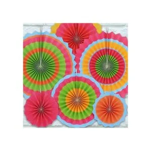 24 coloridos ventiladores de papel colgantes con ruedas_2