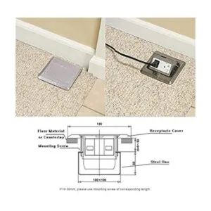Toma de corriente eléctrica de piso emergente para