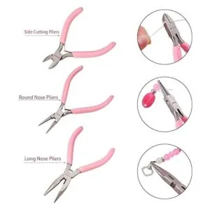 SUNNYCLUE Juego de 3 alicates de joyería de precisión