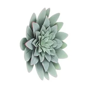 Everydecor Decoración de pared de metal suculento verde_2