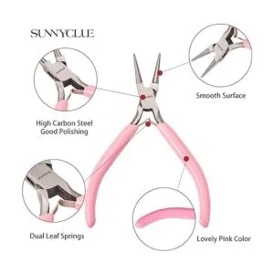 SUNNYCLUE Juego de 3 alicates de joyería de precisión