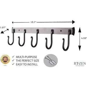 RTZEN Ganchos de pared para colgar 5 ganchos para