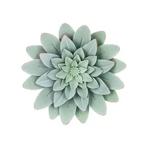 Everydecor Decoración de pared de metal suculento verde_1