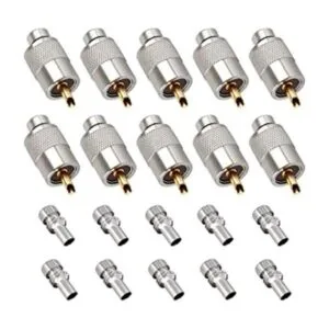 Paquete de 10 conectores de soldadura UHF PL259 con_1