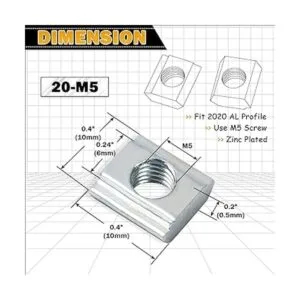 KOOTANS 100 tuercas deslizantes M5 serie 2020 M5 rosca
