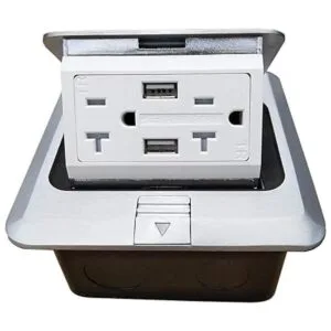 Toma de corriente eléctrica de piso emergente para