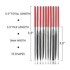 Juego de limas de aguja de 10 piezas de acero endurecido