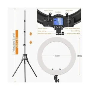 Anillo de luz anillo de pantalla LCD bicolor de 19_6