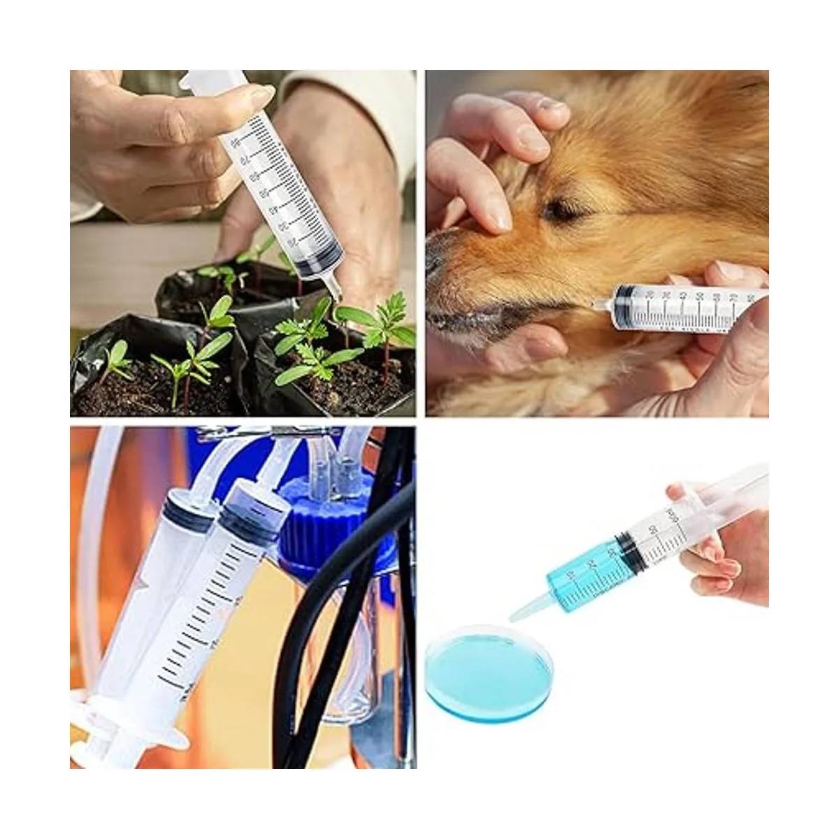 DEPEPE 2 jeringas de plástico grandes de 3.4 fl oz con 2