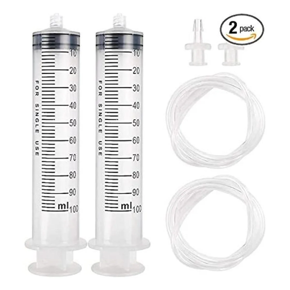 DEPEPE 2 jeringas de plástico grandes de 3.4 fl oz con 2