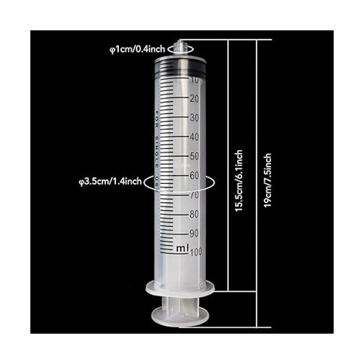 DEPEPE 2 jeringas de plástico grandes de 3.4 fl oz con 2