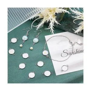 PH PandaHall 100 piezas de conectores de cabujón de acero