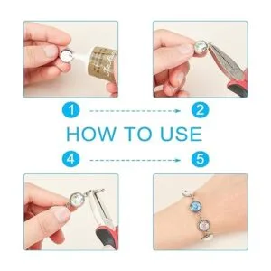 PH PandaHall 100 piezas de conectores de cabujón de acero