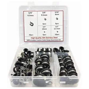 Kit surtido de abrazaderas de cable 50 abrazaderas