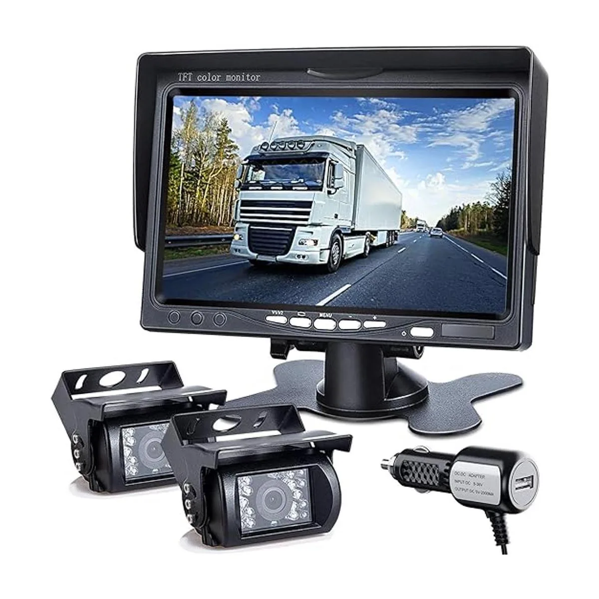 DVKNM Kit de monitor de cámara de respaldo dual mejorado_1