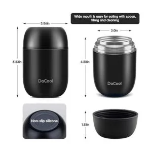 DaCool Recipiente de acero inoxidable con aislamiento al