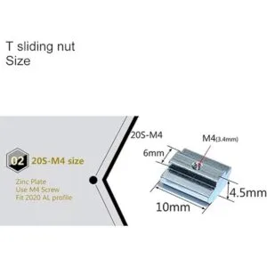 KOOTANS 100 tuercas en T deslizantes serie 2020 métricas