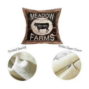 Juego de 4 fundas de almohada de grano de madera rústica