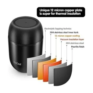 DaCool Recipiente de acero inoxidable con aislamiento al