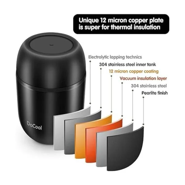 DaCool Recipiente de acero inoxidable con aislamiento al