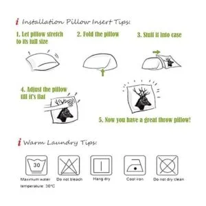 Juego de 4 fundas de almohada de grano de madera rústica