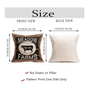 Juego de 4 fundas de almohada de grano de madera rústica