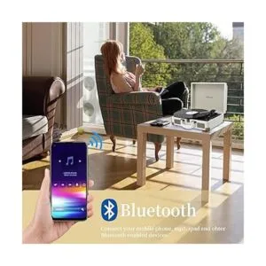 JORLAI tocadiscos de 3 velocidades con Bluetooth integrado_2
